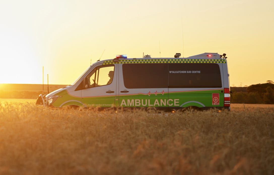 ambulance in a field